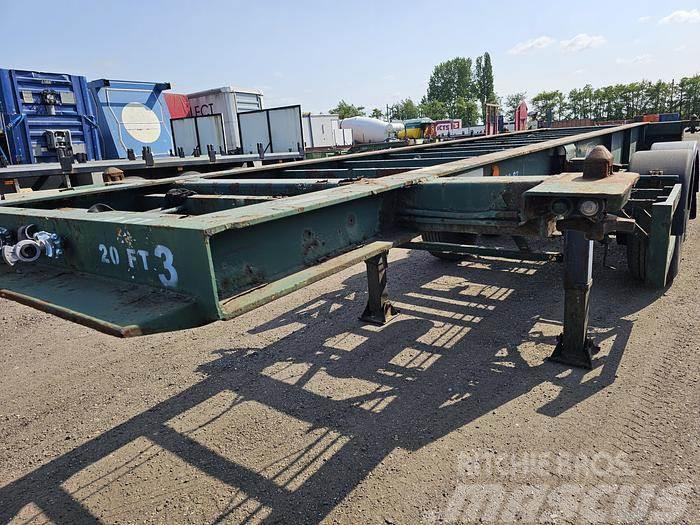  Flandria 2 AXLE 20 FT CHASSIS STEEL SUSPENSION ROR Containerframe semi-trailers