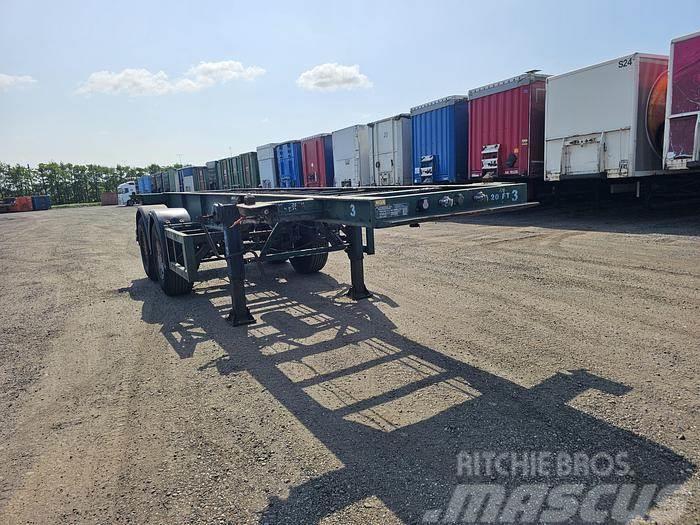  Flandria 2 AXLE 20 FT CHASSIS STEEL SUSPENSION ROR Containerframe semi-trailers