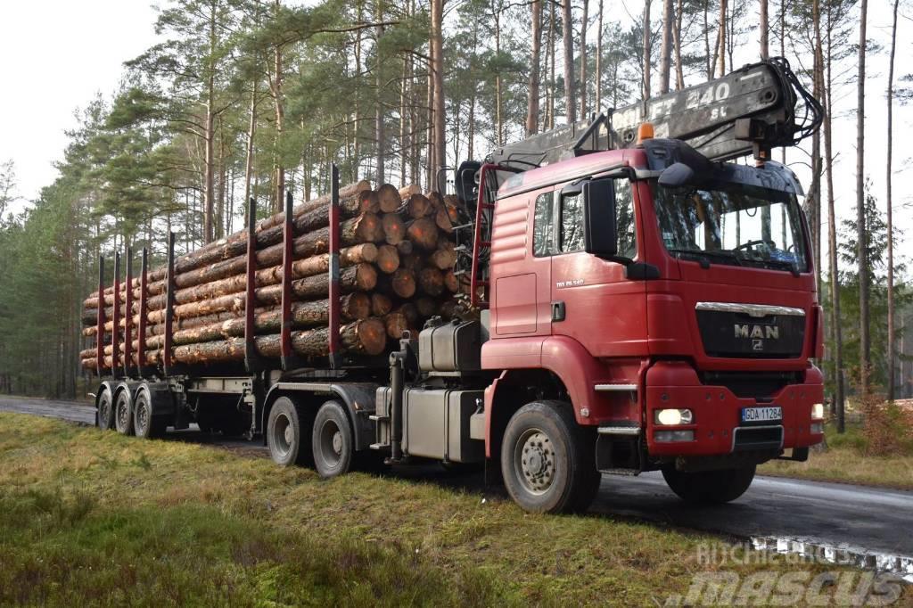 MAN TGS 26.540 6X6 z dźwigiem do przewozu drewna Timber trucks