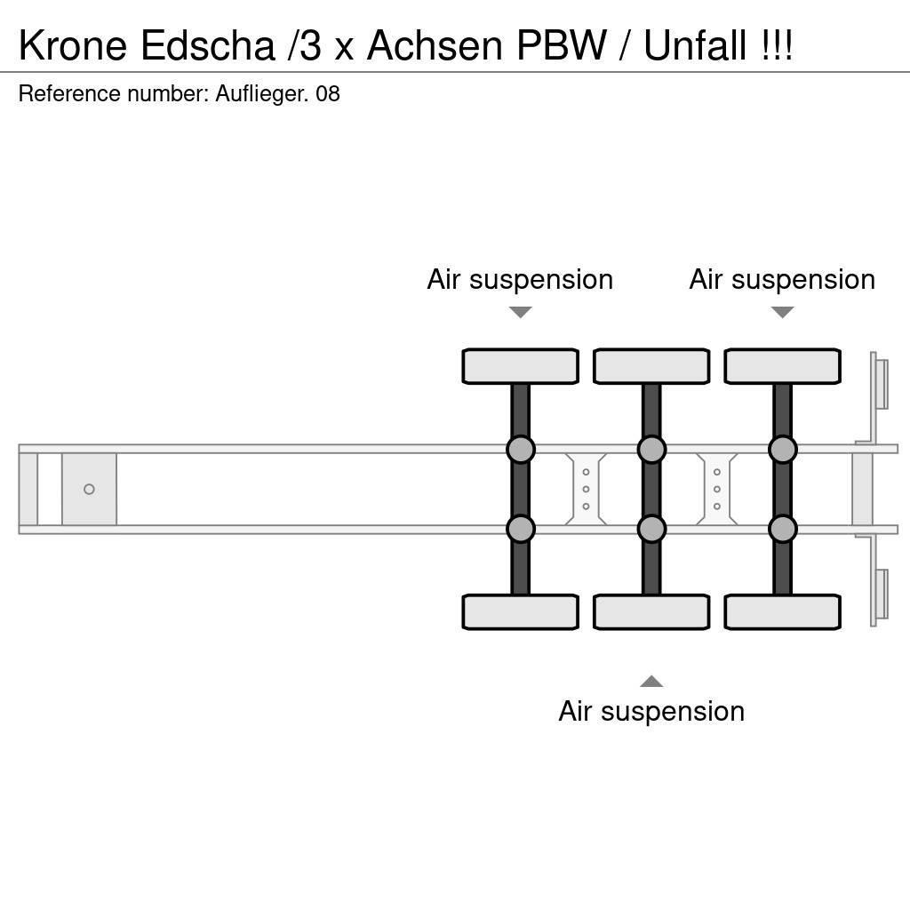 Krone Edscha /3 x Achsen PBW / Unfall !!! Curtainsider semi-trailers
