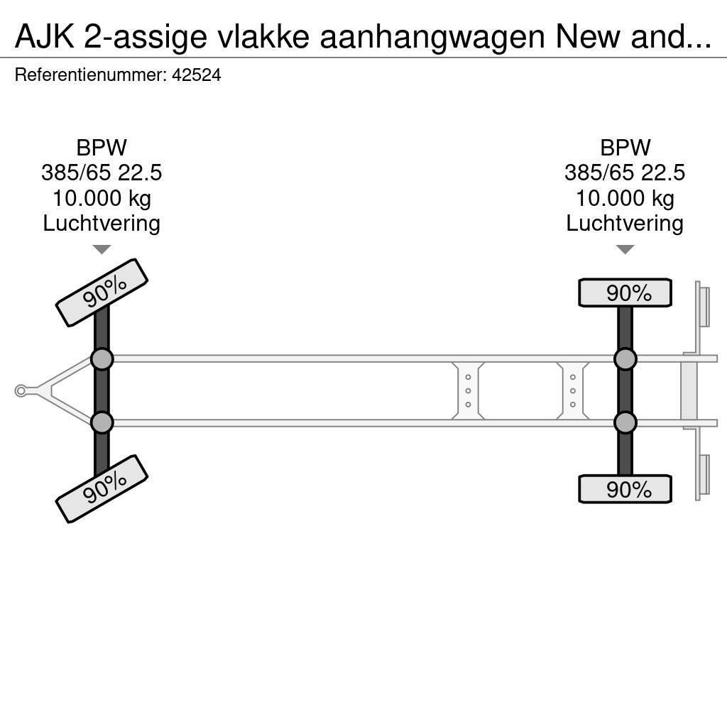 AJK 2-assige vlakke aanhangwagen New and Unused! Flatbed/Dropside trailers