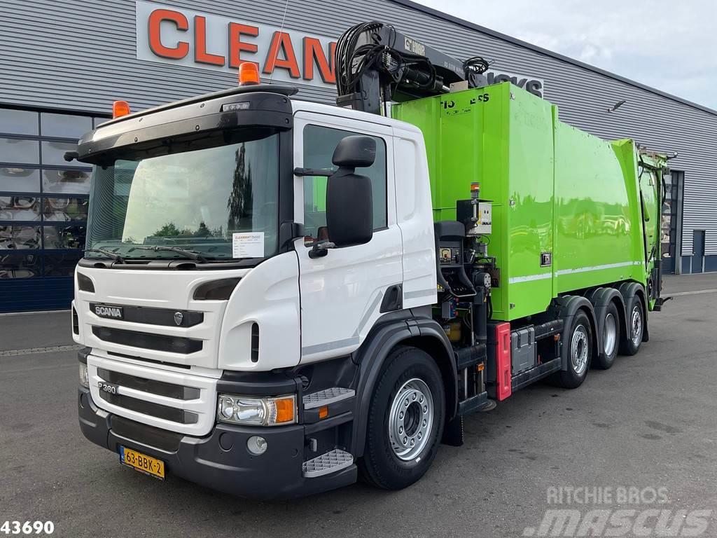 Scania P 360 Faun 18m³ + Hiab crane + Underground Contain Waste trucks