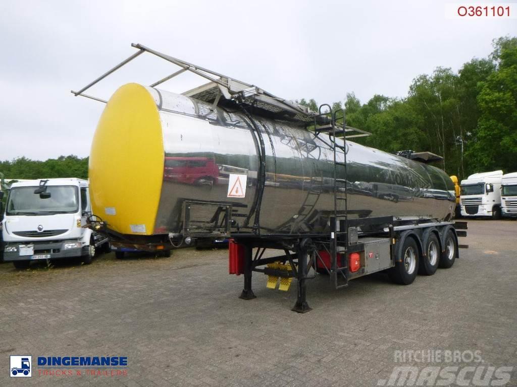  Crane Fruehauf Bitumen tank inox 28 m3 / 1 comp Tanker semi-trailers