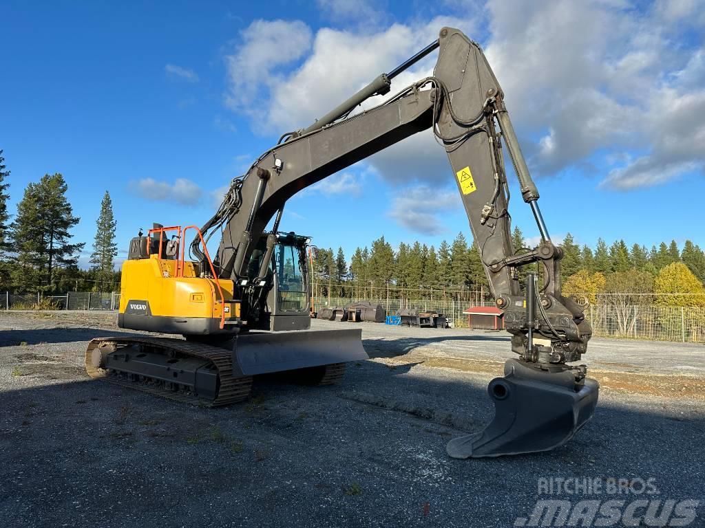 Volvo ECR235EL grävmaskin schaktblad rotortilt redskap Crawler excavators