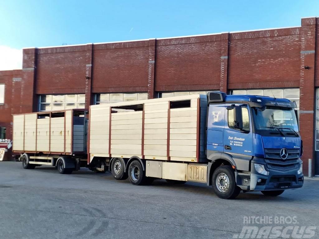 Mercedes-Benz Actros 2548 6x2 - Livestock 1 deck - Truck + Trail Animal transport trucks