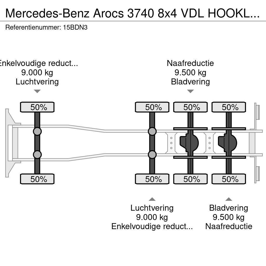 Mercedes-Benz Arocs 3740 8x4 VDL HOOKLIFT! TOP!HAAKARM/CONTAINER Hook lift trucks
