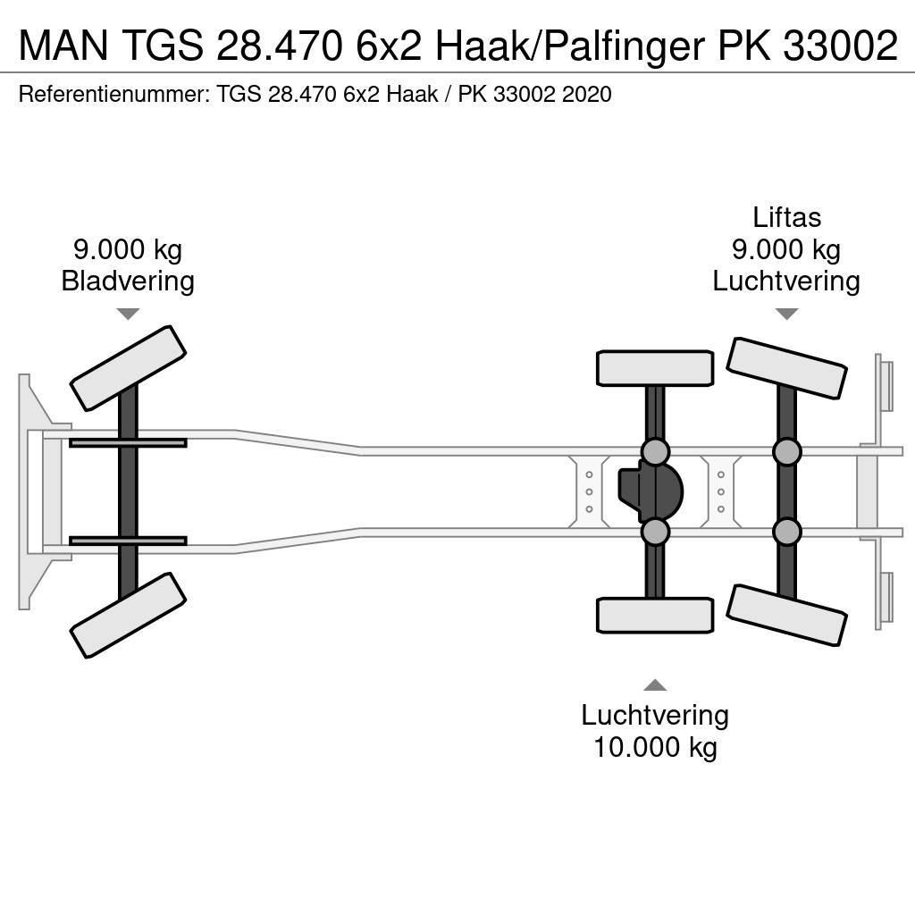 MAN TGS 28.470 6x2 Haak/Palfinger PK 33002 Hook lift trucks