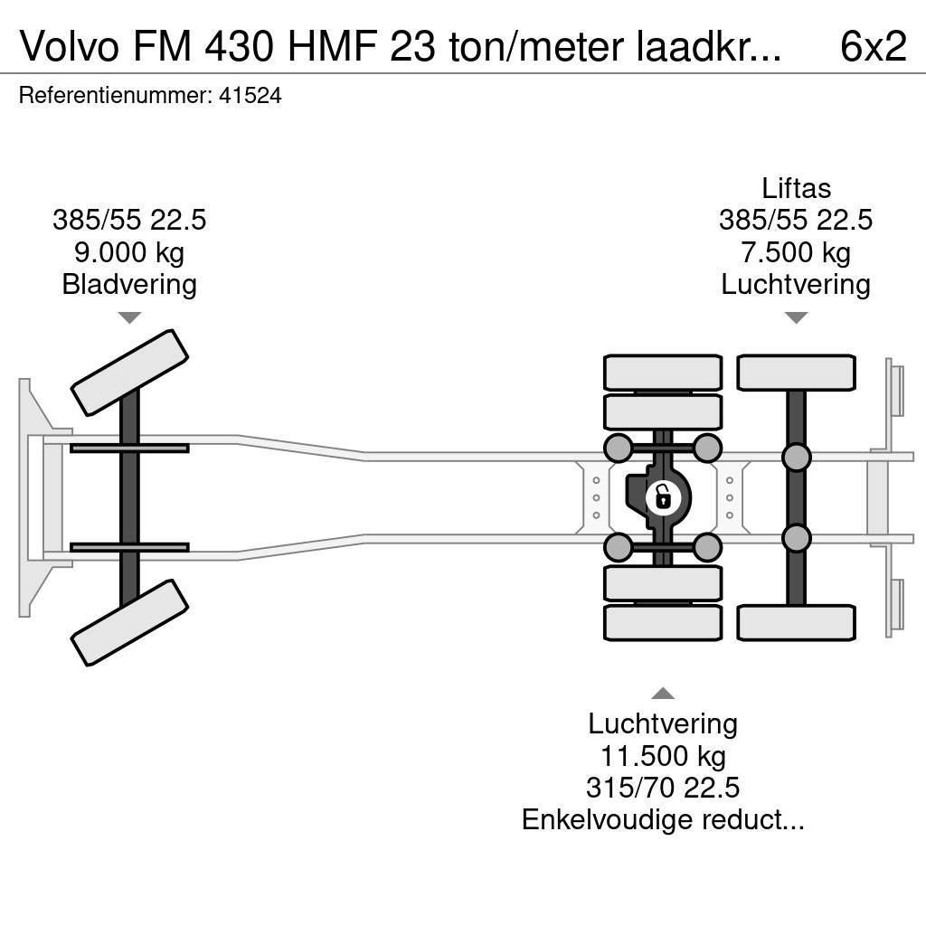 Volvo FM 430 HMF 23 ton/meter laadkraan + Welvaarts Weig Hook lift trucks