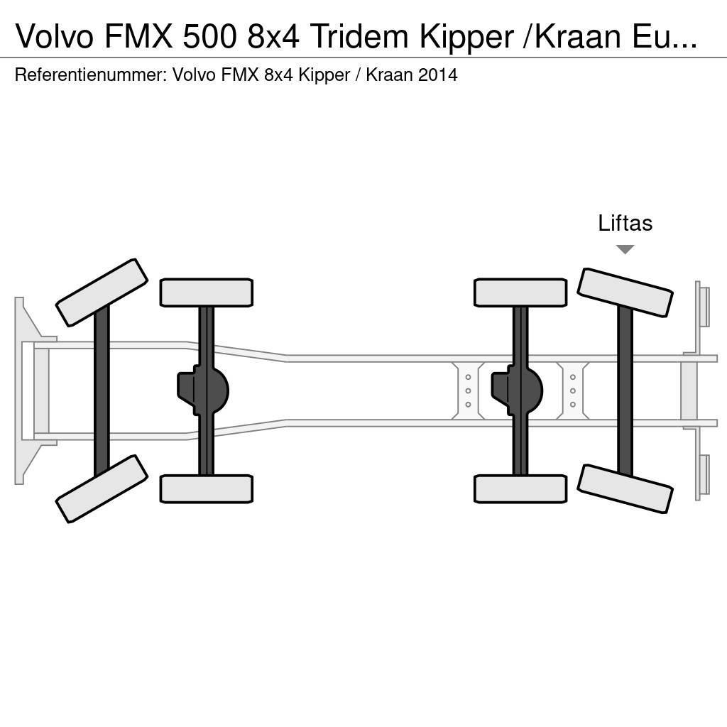 Volvo FMX 500 8x4 Tridem Kipper /Kraan Euro 6 Tipper trucks