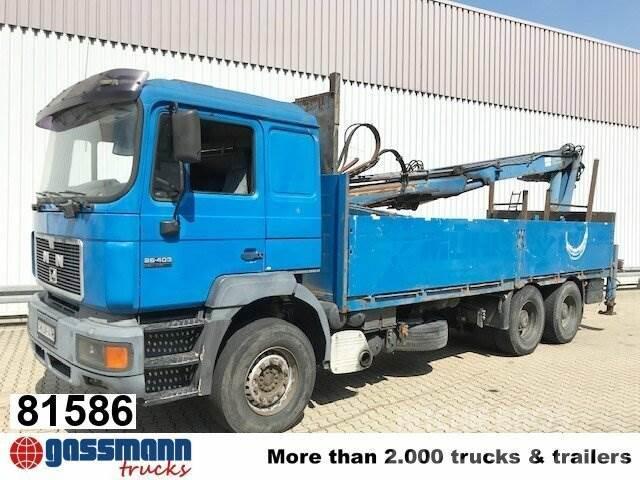 MAN 26.403 DFLC 6x4 BL Kran Heckkran Atlas AK 160.1, Flatbed / Dropside trucks