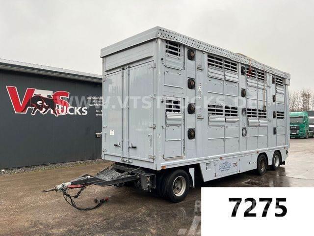  Finkl VA 24 3.Stock Vieh. Hubdach Rampe 3 Achsen Animal transport trailers