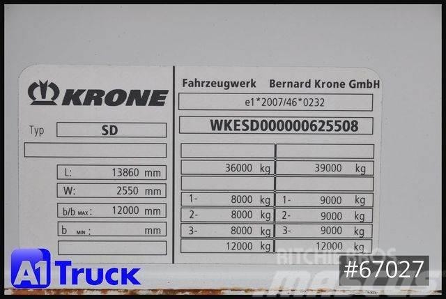 Krone SD, Liftachse, Getränke, 2900mm innen, VDI 2700 Curtainsider semi-trailers