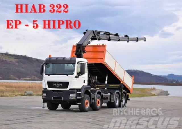 MAN TGS 35.440 * HIAB 322 EP-5HIPRO+FUNK / 8x4! Crane trucks