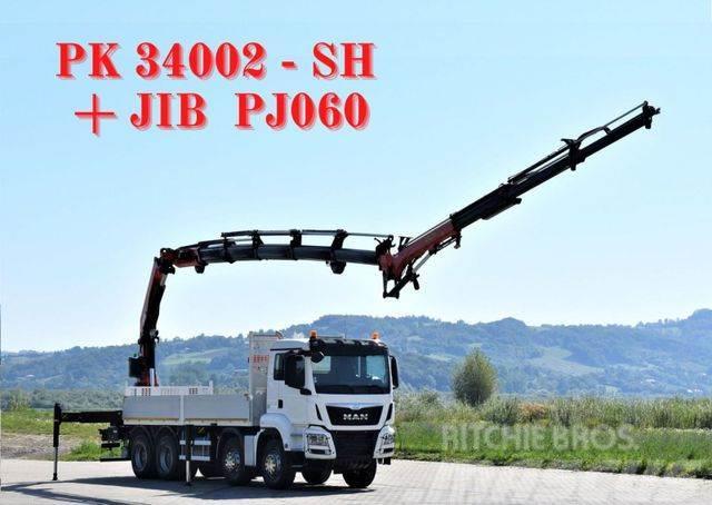 MAN TGS 35.440* PK34002-SH F + JIB PJ060/FUNK * 8x4 Crane trucks