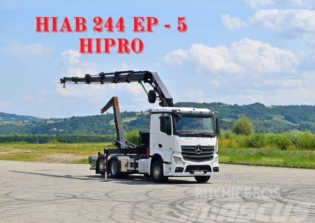 Mercedes-Benz Actros 2545 * HIAB 244 EP-5HIPRO/FUNK * TOP Hook lift trucks