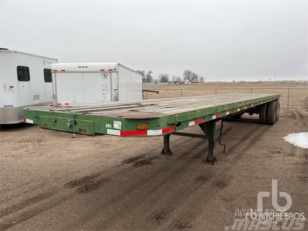 Brown 40 ft T/A Flatbed/Dropside semi-trailers